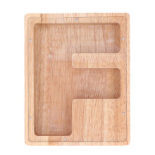 (5A06) Holz-Sparkass mit Personalisierung, Transparente Geldbox für Kinder
