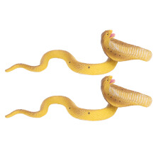 2pcs Realistic Yellow Plastic Snake Toy