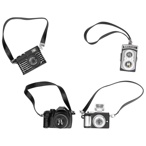 4x Mini Puppenhaus Kamera SLR mit Schnur