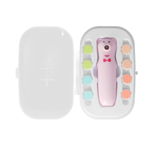 (Pink) Bear Electric Nail Clipper & Sharpener Charging Set 1