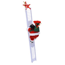 (White Single Ladder) Elektrischer Santa Claus Spielzeug, Kletternder Weihnachtsbaum