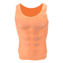 (Dark Skin Color Thin) Silikon-Fake-Chest-Weste Realistische Muskeln Dunkel
