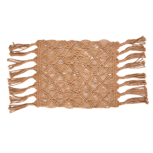 (Light Tan) Babyfotokarpet Hanf mit Quasten