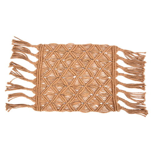 (Light Tan) Babyfotokarpet Hanf mit Quasten 1