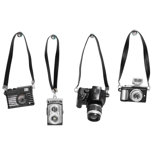 4x Mini Puppenhaus Kamera SLR mit Schnur 1