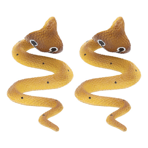 2pcs Realistic Yellow Plastic Snake Toy 2