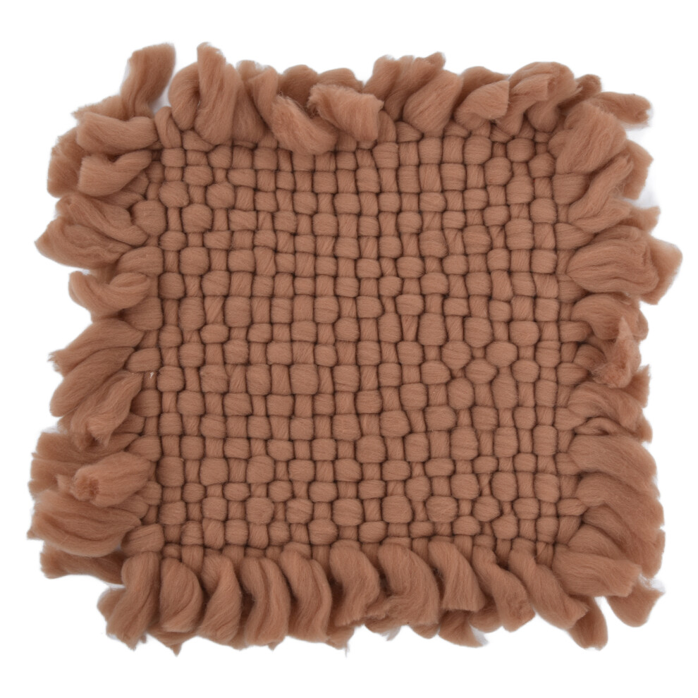 (Brown) Soft Newborn Baby Photography Mat Blanket Knitted Rug Brown