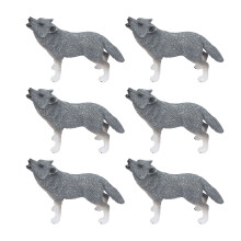 6x Wolf-Figurine Lebensechte Arktis-Tiere Sammeln Geschenk