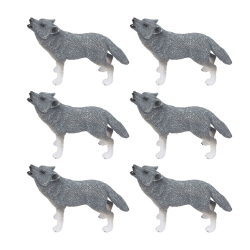 6x Wolf-Figurine Lebensechte Arktis-Tiere Sammeln Geschenk