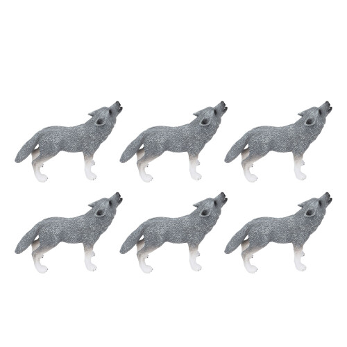 6x Wolf-Figurine Lebensechte Arktis-Tiere Sammeln Geschenk 1