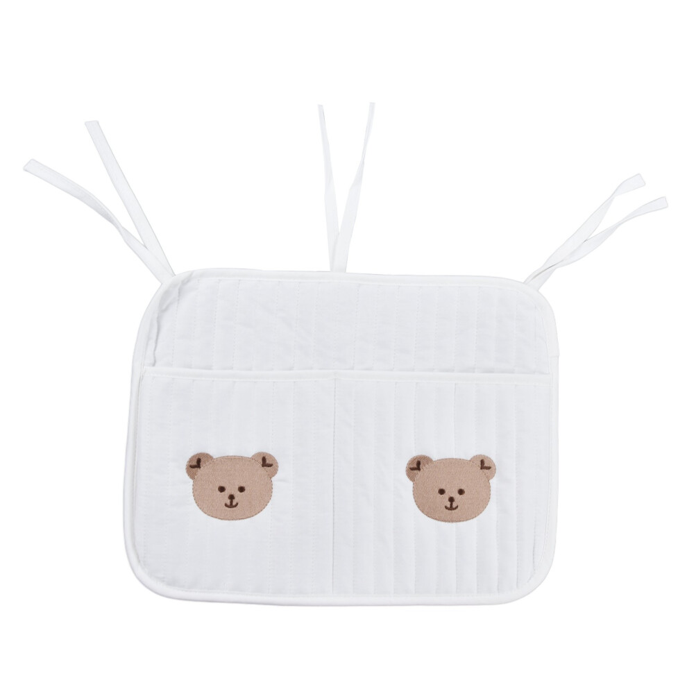 (Bear Large) Crib Organizer Hanging Soft Cotton Storage for Strollers