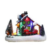 LED Christmas Village House Resin Decor