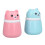 (Cartoon Bear) 2x Cartoon Bear Powder Puff Box Bath Container 3