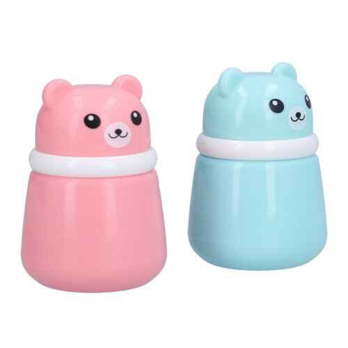 (Cartoon Bear) 2x Cartoon Bear Powder Puff Box Bath Container 2
