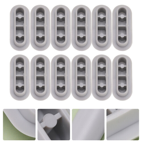 12Stk Toilettensitz-Puffer Grau Kunststoff Stabil Und Langlebig 2