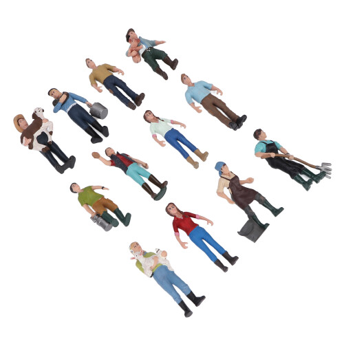 (12 Static Simulation Farmer Models) 12x Bauernfigur Set Statik Modell für Kinder 2