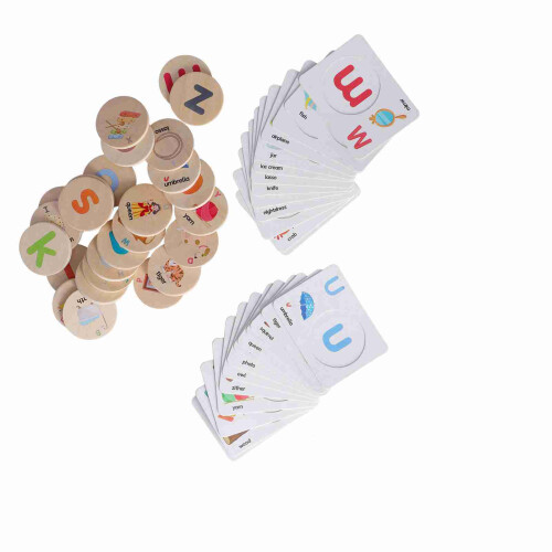 Alphabet Flash Cards Wooden Learning Toy 2