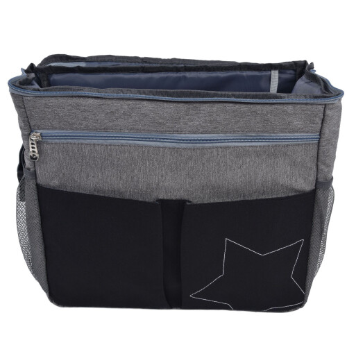 (Gray) Large Waterproof Black Diaper Bag Backpack 1