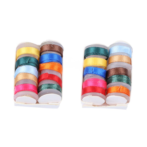2 Pcs Dolls House Mini Sewing Thread Kit Paper Simulation DIY 1