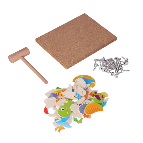 (Dinosaur) Houten Prikpuzzel Hamer Dinosaurus Spel 2