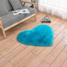 Heart Shaped Rug Soft Faux Sheepskin Fur Tflycq for Home Sofa Floor Mat Plush( Size,Color : 60x180cm-Deep Blue