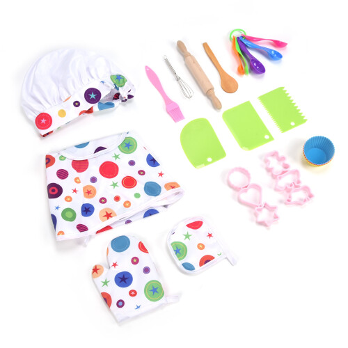 26 Pcs Kids Chef Set Baking Apron 1