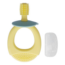 (Yellow) Babys Zahnbürste aus weicher Silikon, 360, abnehmbar, Gelb