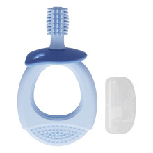(Blue) Babys Zahnbürste aus weicher Silikon, 360, abnehmbar, Gelb