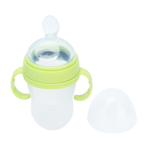 Babybrei-Spritzflasche aus Silikon mit Löffel 1