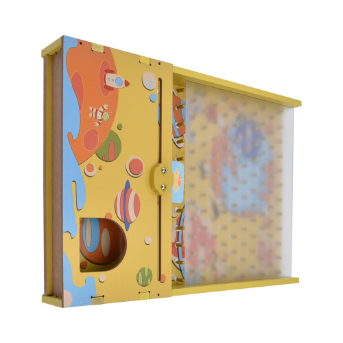 (Yellow) Tabletop Pinball Game Educational Toy Set Green 2