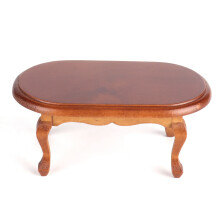 (Walnut Color) Miniature Table European Retro 1:12 Dollhouse Furniture Walnut Color