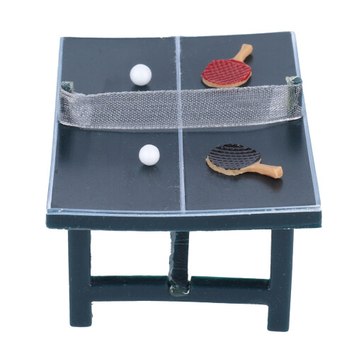 1:12 Dollhouse Table Tennis Table Miniature Bats 2