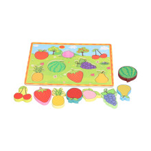 (Fruits) Wood Peg Puzzles Fruits Shape Chunky Educational