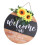 Willkommens-Türschild mit Sonnenblumenkranz 4