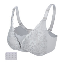 (Gray 40/90) Damen-Spitzen-Still-BH Grau 34/75