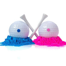 Geschlechtsaufdeckungs-Bälle Set 1 Rosa 1 Blau 2 Holzständer