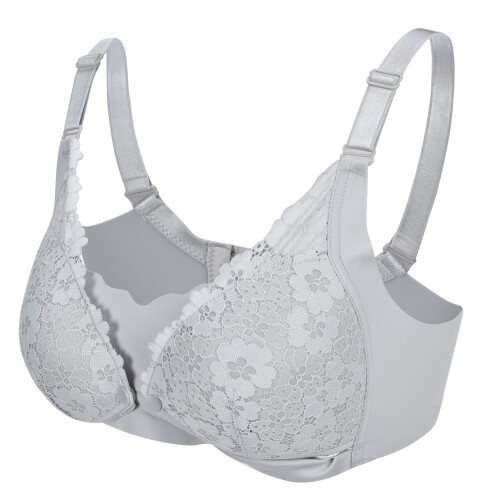 (Gray 38/85) Damen-Spitzen-Still-BH Grau 34/75 1