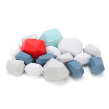 (16 Pcs) Kids Wooden Stacking Stones 16 Pcs Educational Learning Toys