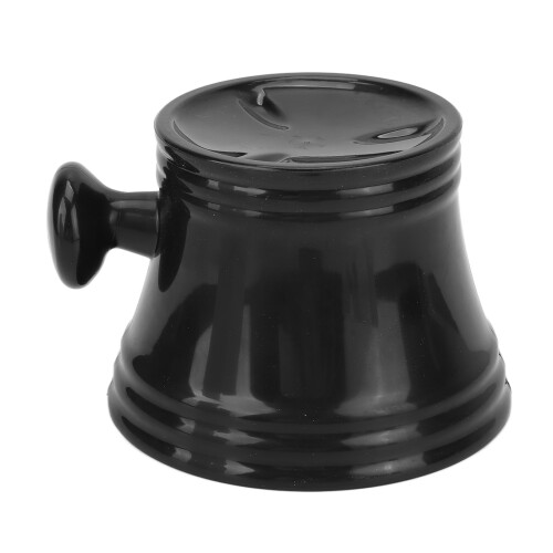 Tazón para jabón de afeitar multiuso, plástico negro
