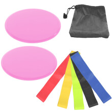 (pink) Sports Exercise Sliding Discs Workout Training Slide Mat Pink