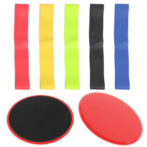 (red) Sports Exercise Sliding Discs Workout Training Slide Mat Pink 1