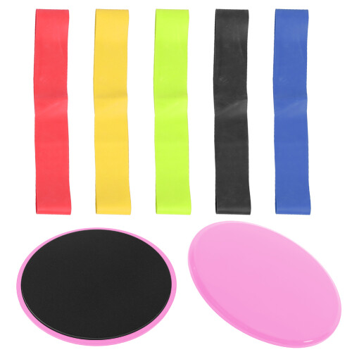 (pink) Sports Exercise Sliding Discs Workout Training Slide Mat Pink 1