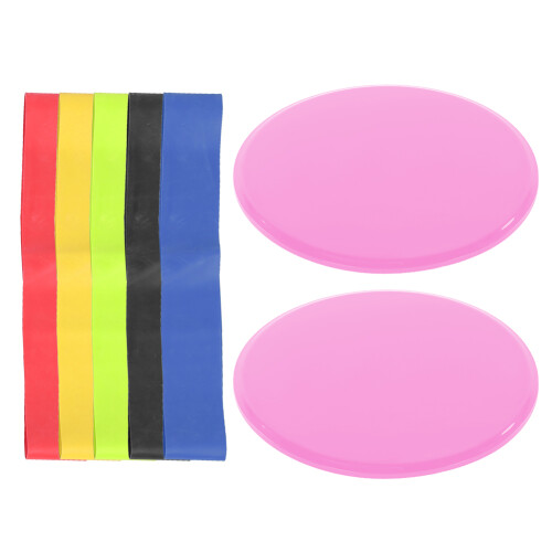 (pink) Sports Exercise Sliding Discs Workout Training Slide Mat Pink 2