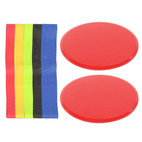 (red) Sports Exercise Sliding Discs Workout Training Slide Mat Pink 2