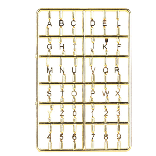 (Gold) Set lettere numeri casa delle bambole scala 1/12