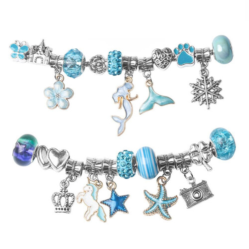 Kit braccialetti DIY retro per bambini blu 1