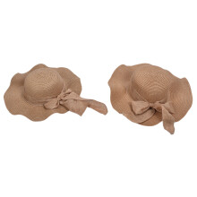 (Parent‑Child Straw Hat) 2x Damen Sonnenhut UV-Schutz breiter Rand Stroh Strandhut