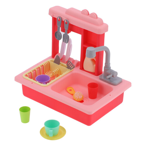 (Pink) Lavastoviglie Elettrica Gioco per Bambini Rosa 1