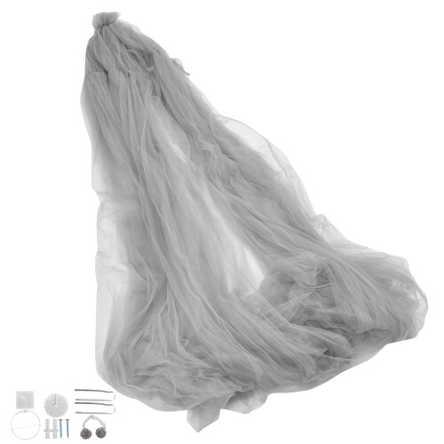(Gray) Prinses Bed Canopy Net Muggenbescherming Koepel Grijs 2