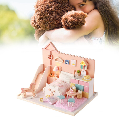 Holz-Dollhouse-Bausatz, Miniaturmodell, Kinder 2